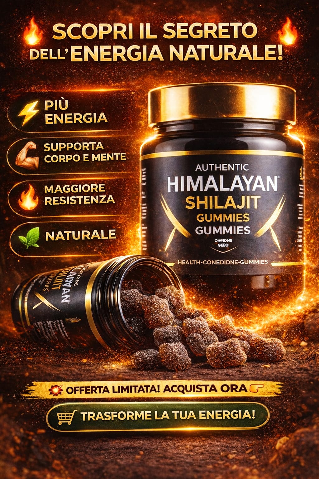 Himalayan Shilajit Gummies 💎 Energia, Forza e Vitalità Naturale