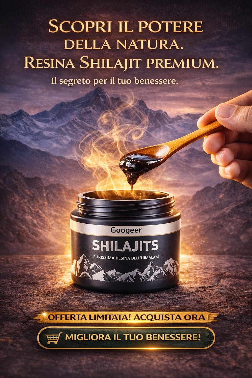 Shilajit 100% Puro 💎 Fonte de Energia Vital do Himalaia