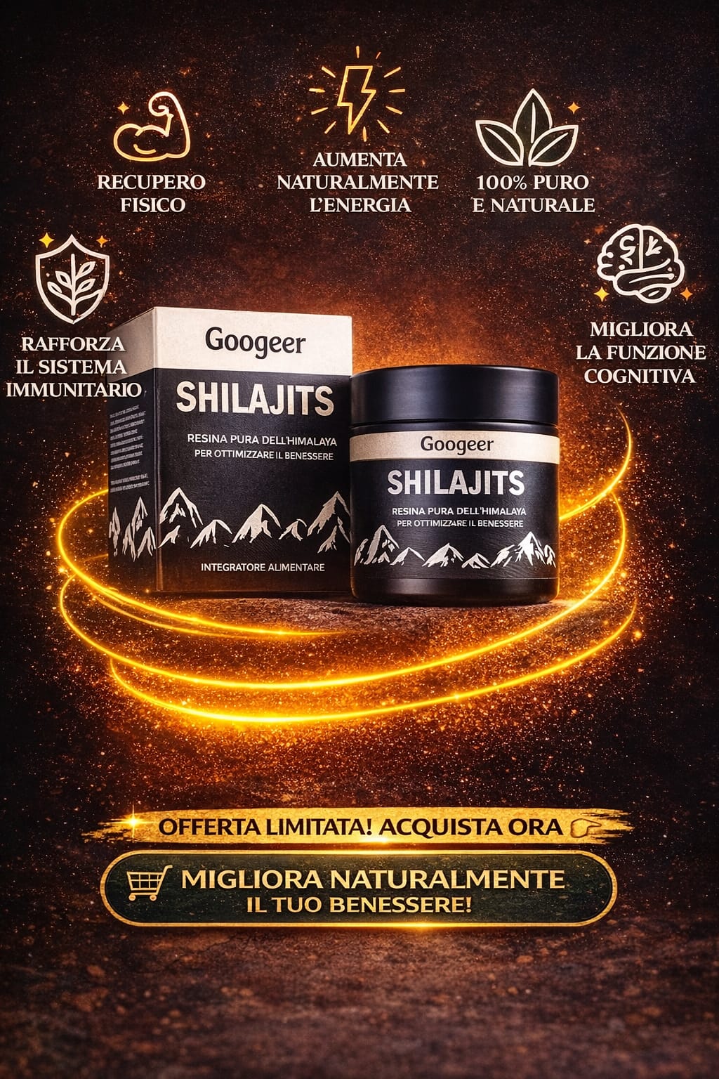Shilajit 100% Puro 💎 Fonte de Energia Vital do Himalaia